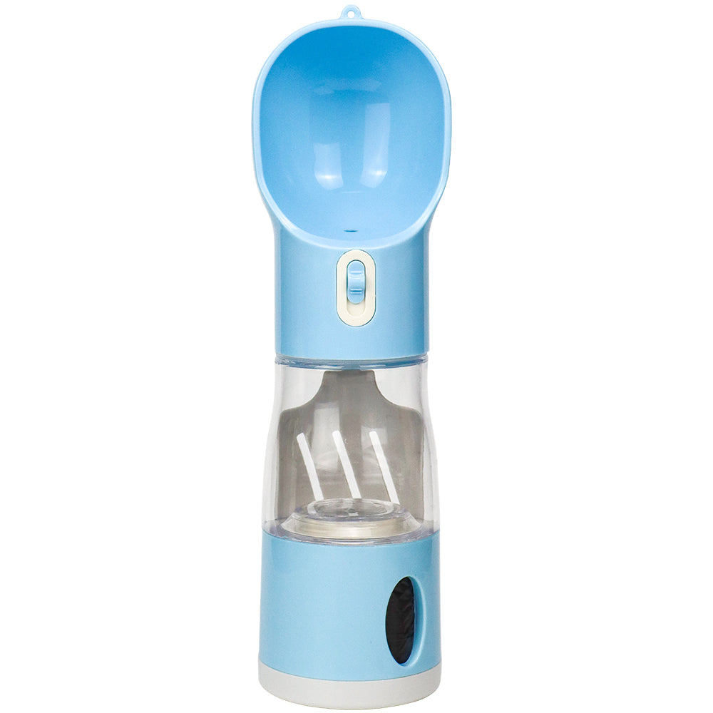 Portable Pet Water Bottle with Waste Bag Dispenser – Travel Drinking Cup for Dogs & Cats