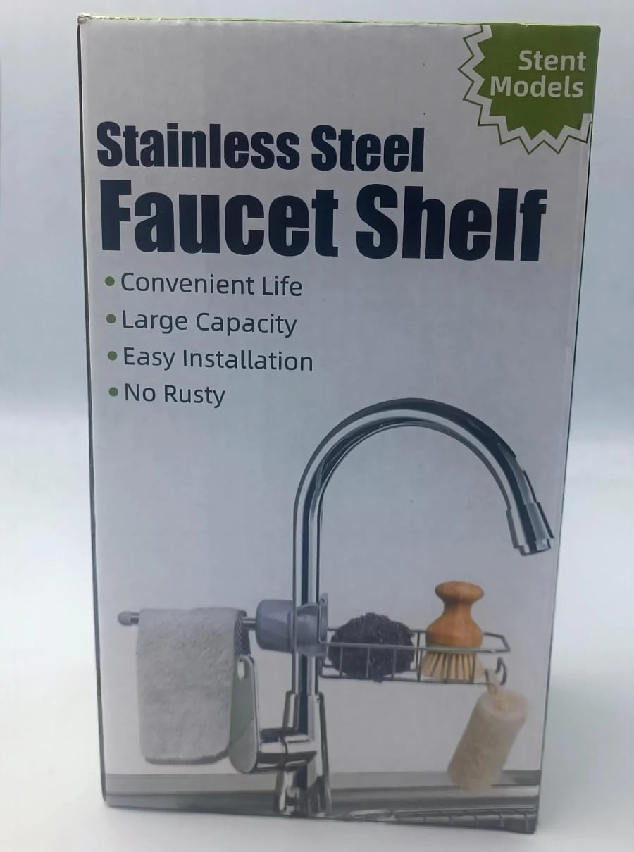 Rust-Resistant Stainless Steel Faucet Shelf