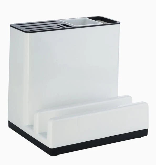 Kitchen Utensil & Knife Holder – Durable Plastic Storage Rack