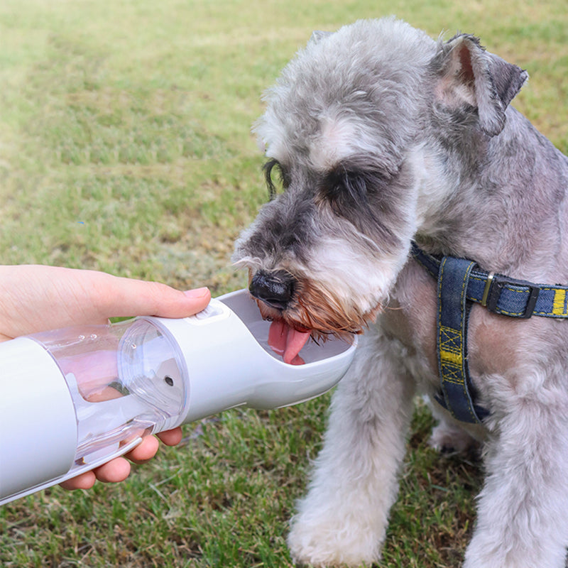 Portable Pet Water Bottle with Waste Bag Dispenser – Travel Drinking Cup for Dogs & Cats