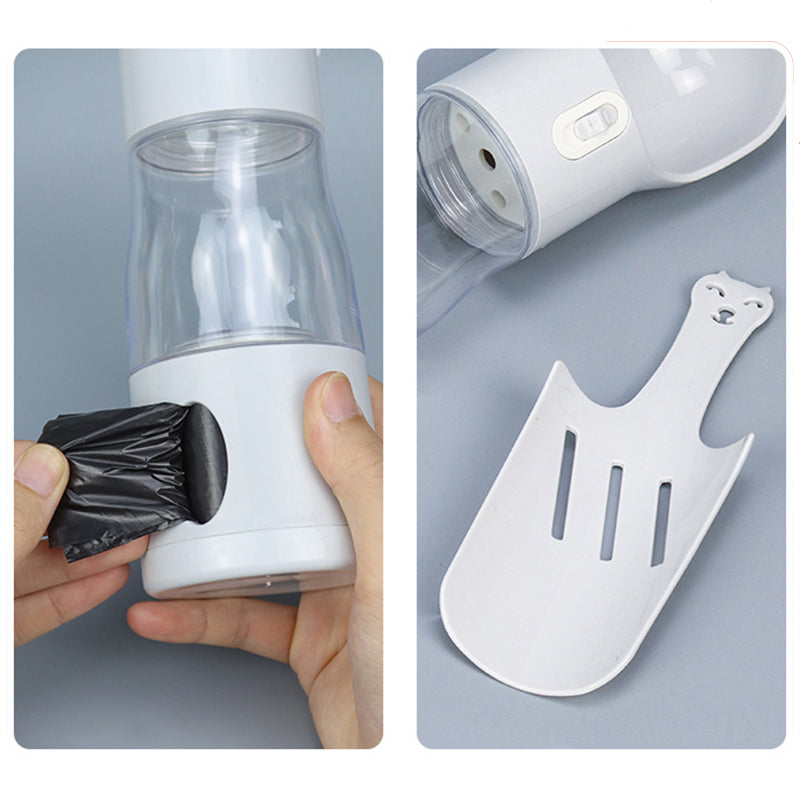 Portable Pet Water Bottle with Waste Bag Dispenser – Travel Drinking Cup for Dogs & Cats