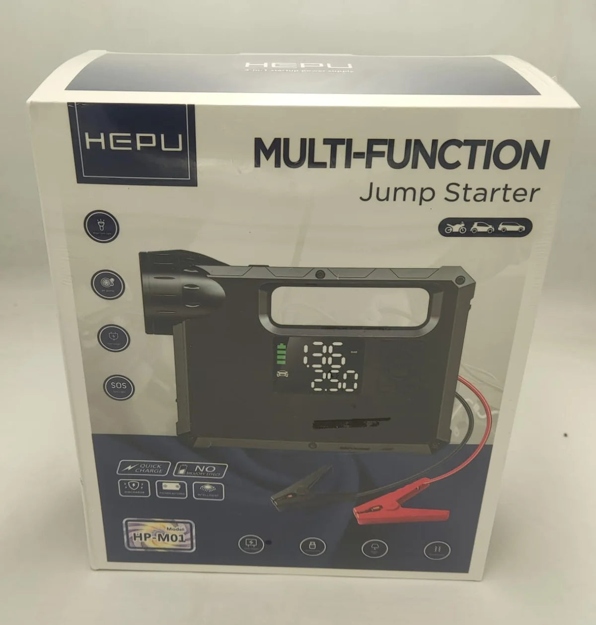 Portable Jump Starter & Tire Inflator | Digital Air Compressor with Camping Light | Lurota UAE