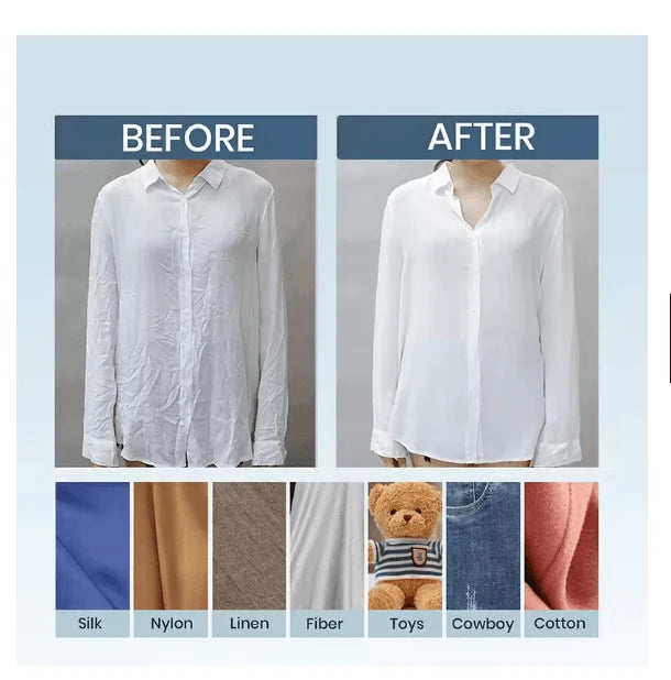 DIFEI handheld garment steamer removing wrinkles from a shirt using powerful steam | Lurota