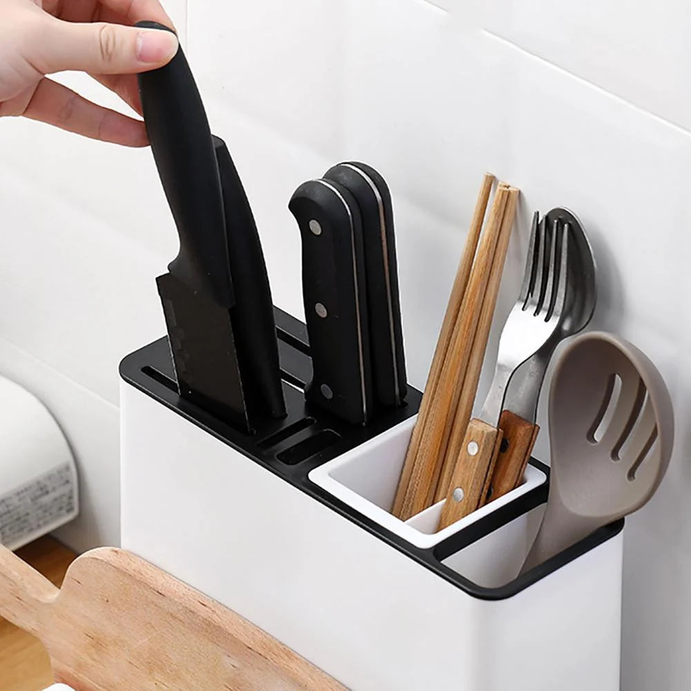 Kitchen Utensil & Knife Holder – Durable Plastic Storage Rack